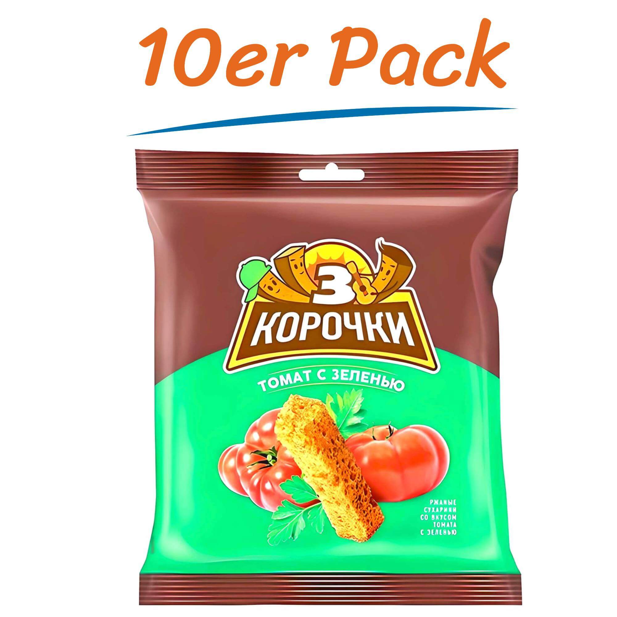 3 Korochki Croutons Tomaten & Kräuter 10er Pack (10 x 40g)