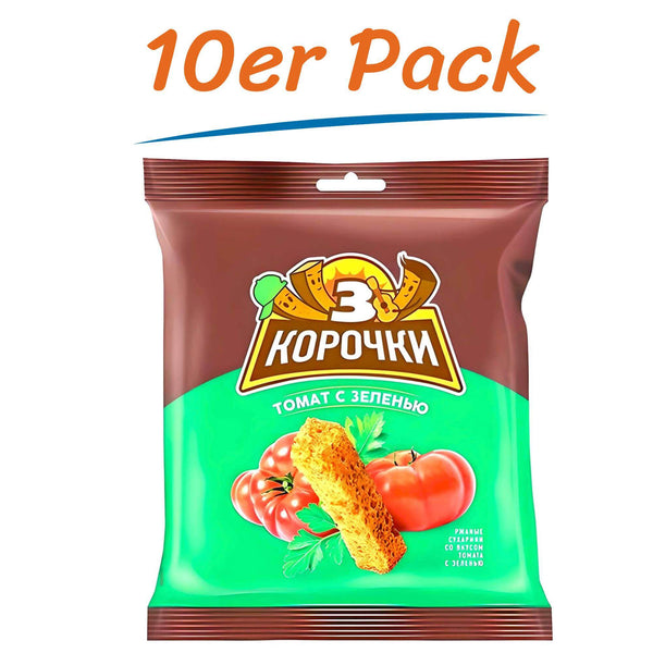 3 Korochki Croutons Tomaten & Kräuter 10er Pack (10 x 40g)