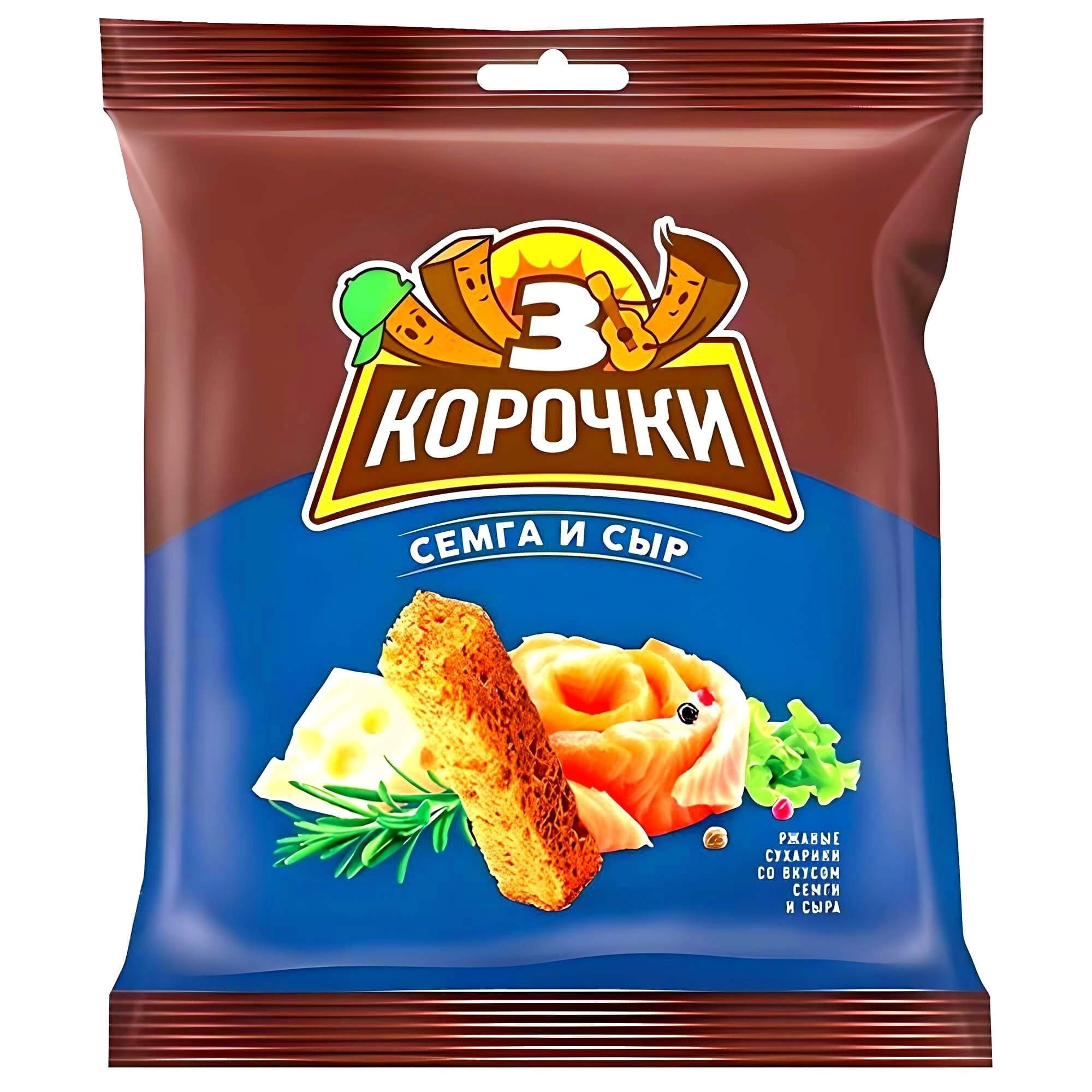 3 Korochki Croutons Lachs & Käse 40g