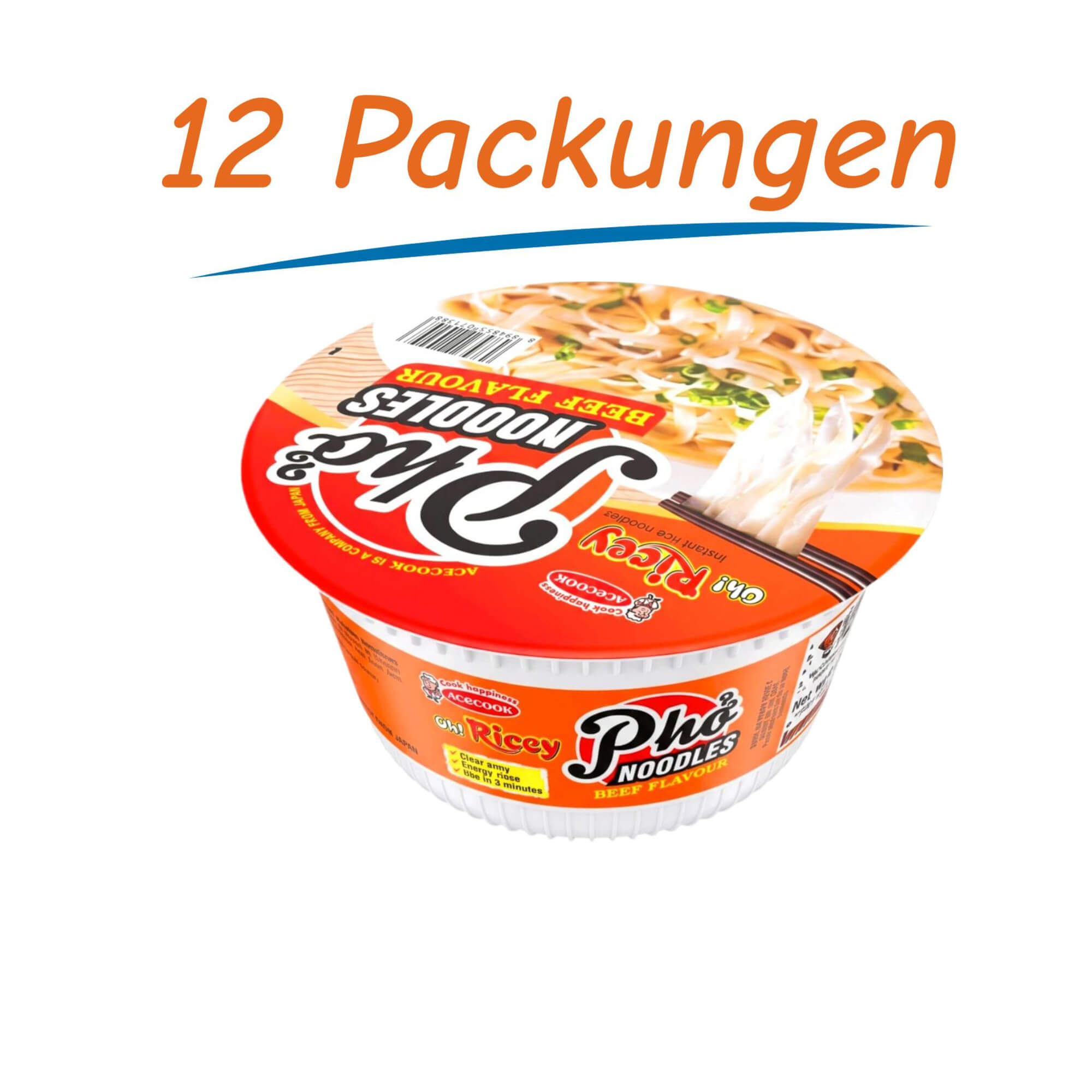 Acecook Pho Instant Noodles Rind 12er Pack (12 x 71g)