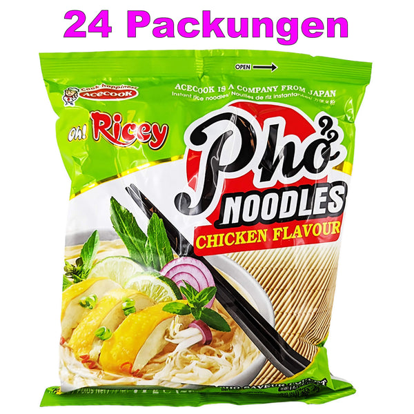 Рисовая лапша быстрого приготовления Acecook Pho со вкусом курицы, упаковка из 24 штук (24 x 71 г)