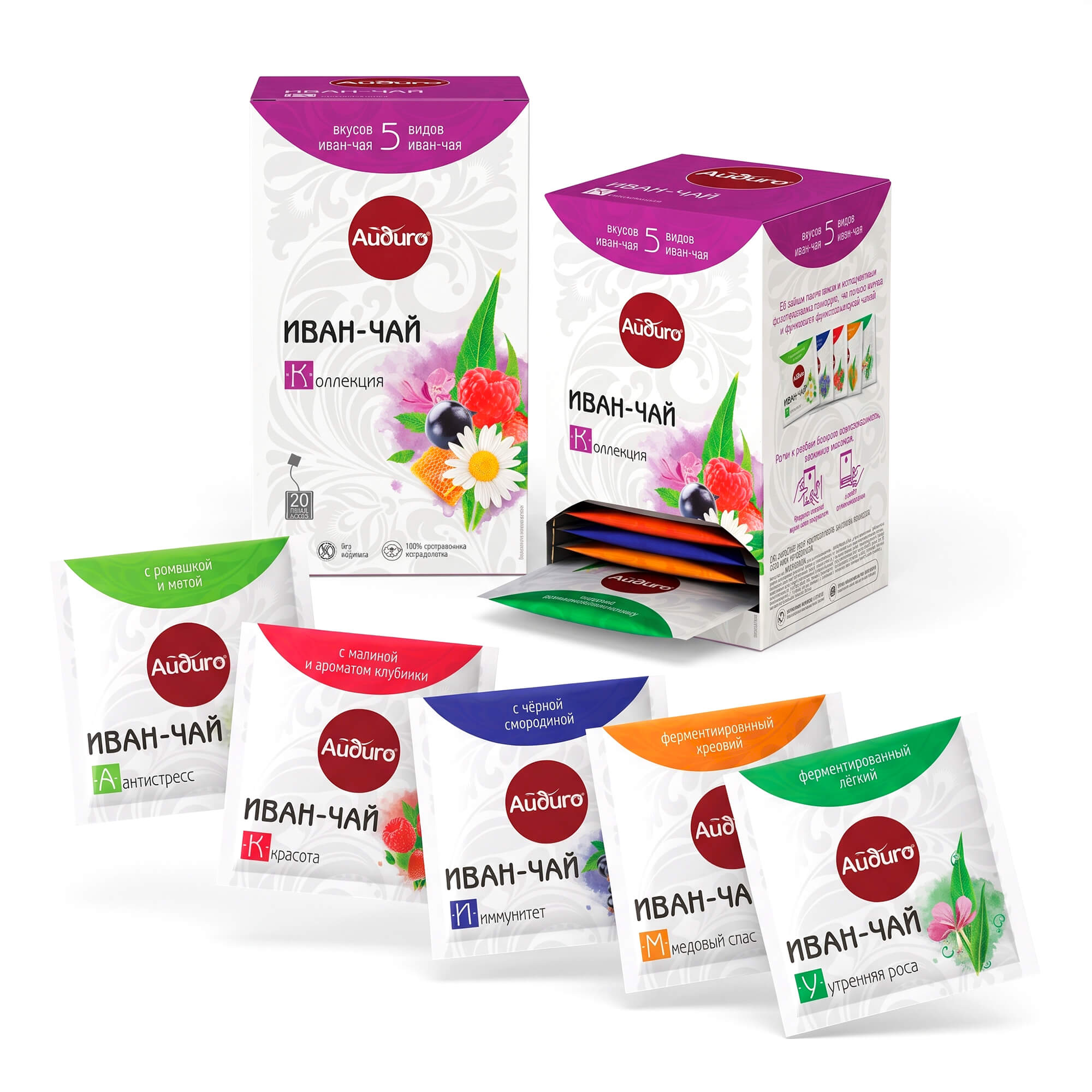 Ajdigo 5er Tee Set aus schmalblättrigem Weidenröschen fermentiert