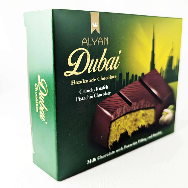 Alyan Dubai handgemachte Schokolade mit Pistazienfüllung & Kunafa 100g