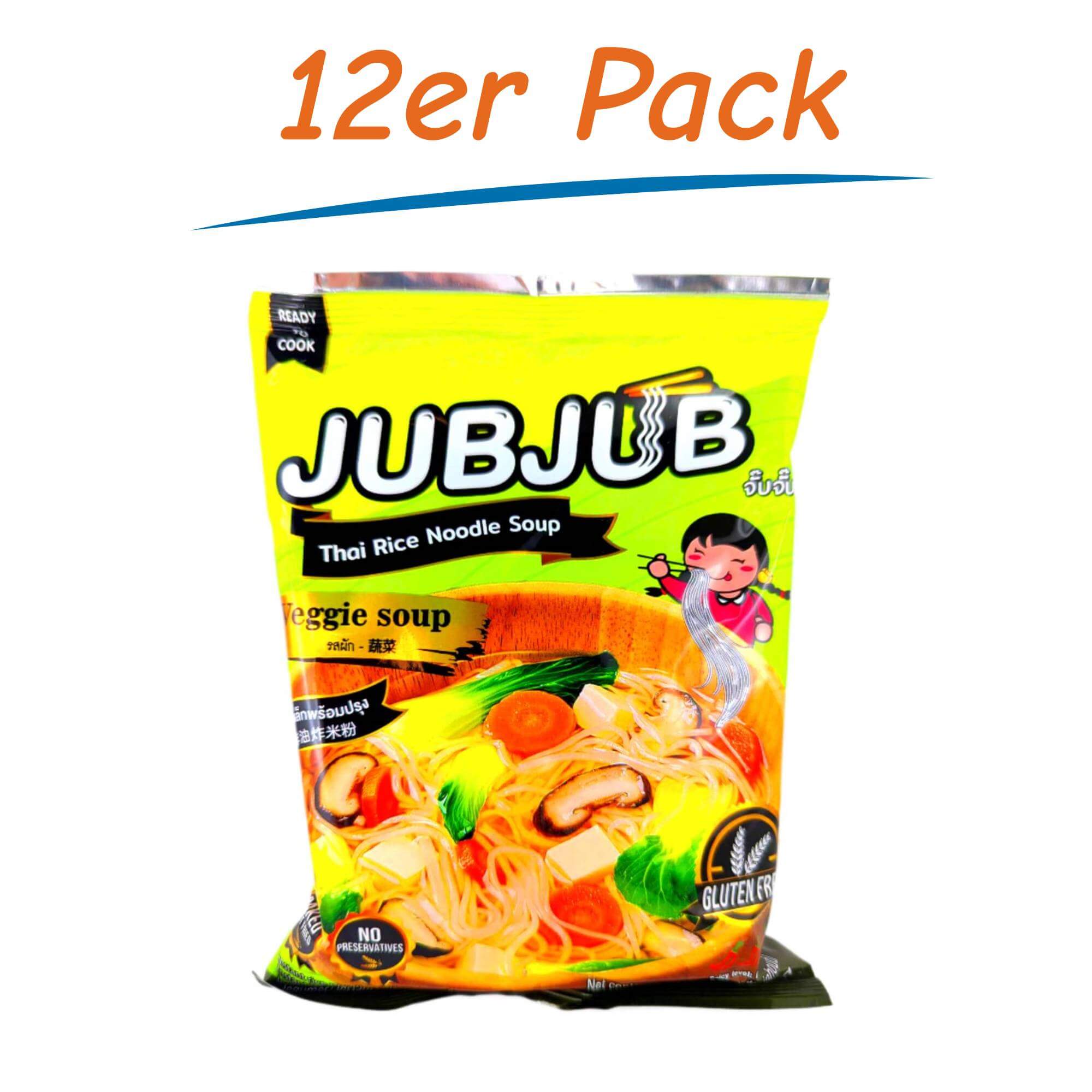 Jubjub Veggie Instant Reisnudeln 12er Pack (12 x 70g)