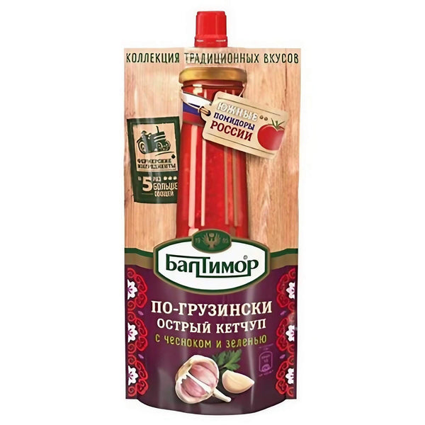 Ketchup nach georgischer Art scharf mit Knoblauch und Kräutern 260g