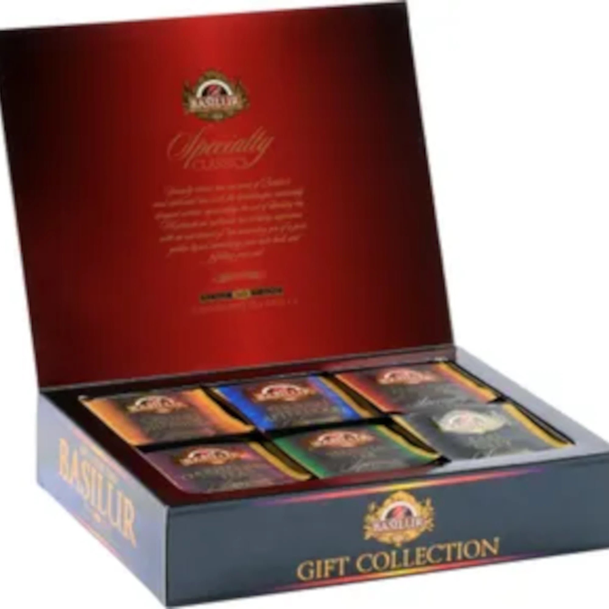 Basilur Tee Set 6 Teesorten 60 Teebeutel Schwarztee Grüntee tea gift collection