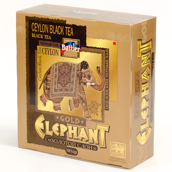 BATTLER Schwarzer Ceylon Tee Gold Elephant OP 100 Teebeutel