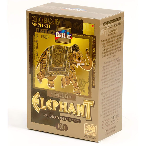 BATTLER Schwarzer Ceylon Tee Gold Elephant lose 100g