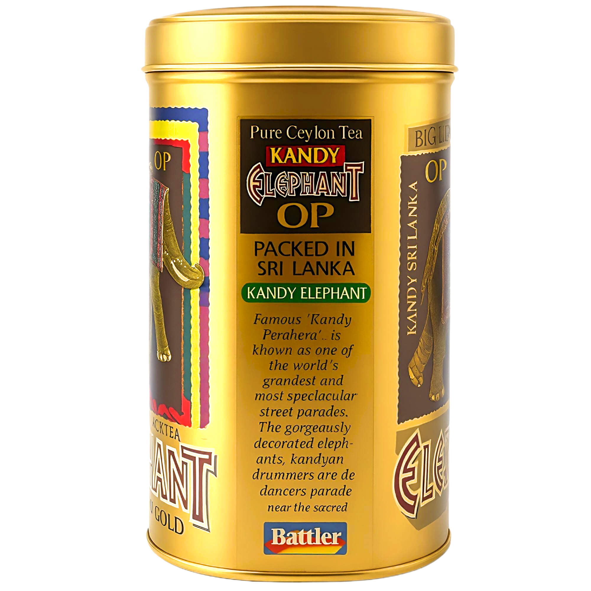 Battler Ceylon Schwarzer Tee Kandy Elephant  – OP Schwarztee aus Sri Lanka in Metalldose 100g