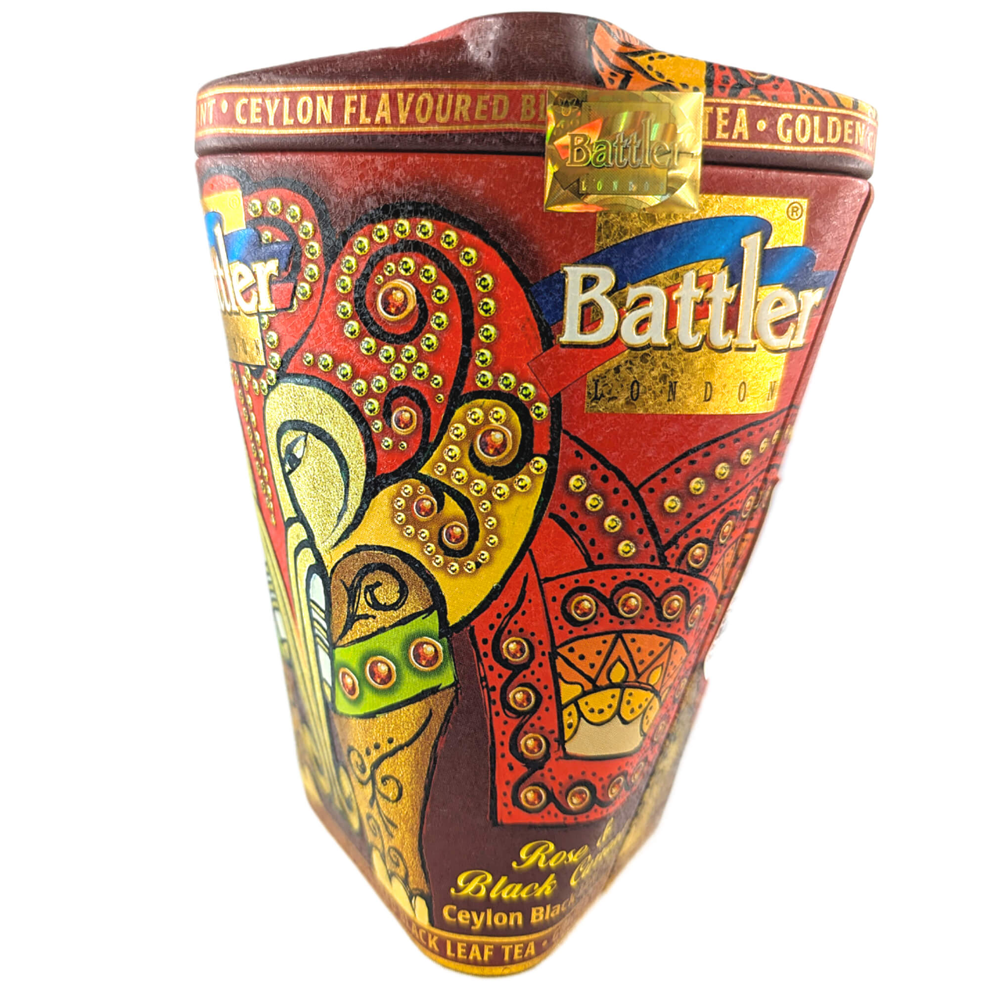 Battler Schwarzer Ceylon Tee „Rose & Black Currant“ – Frischer loser Schwarztee aus Sri Lanka in Metalldose 100g 