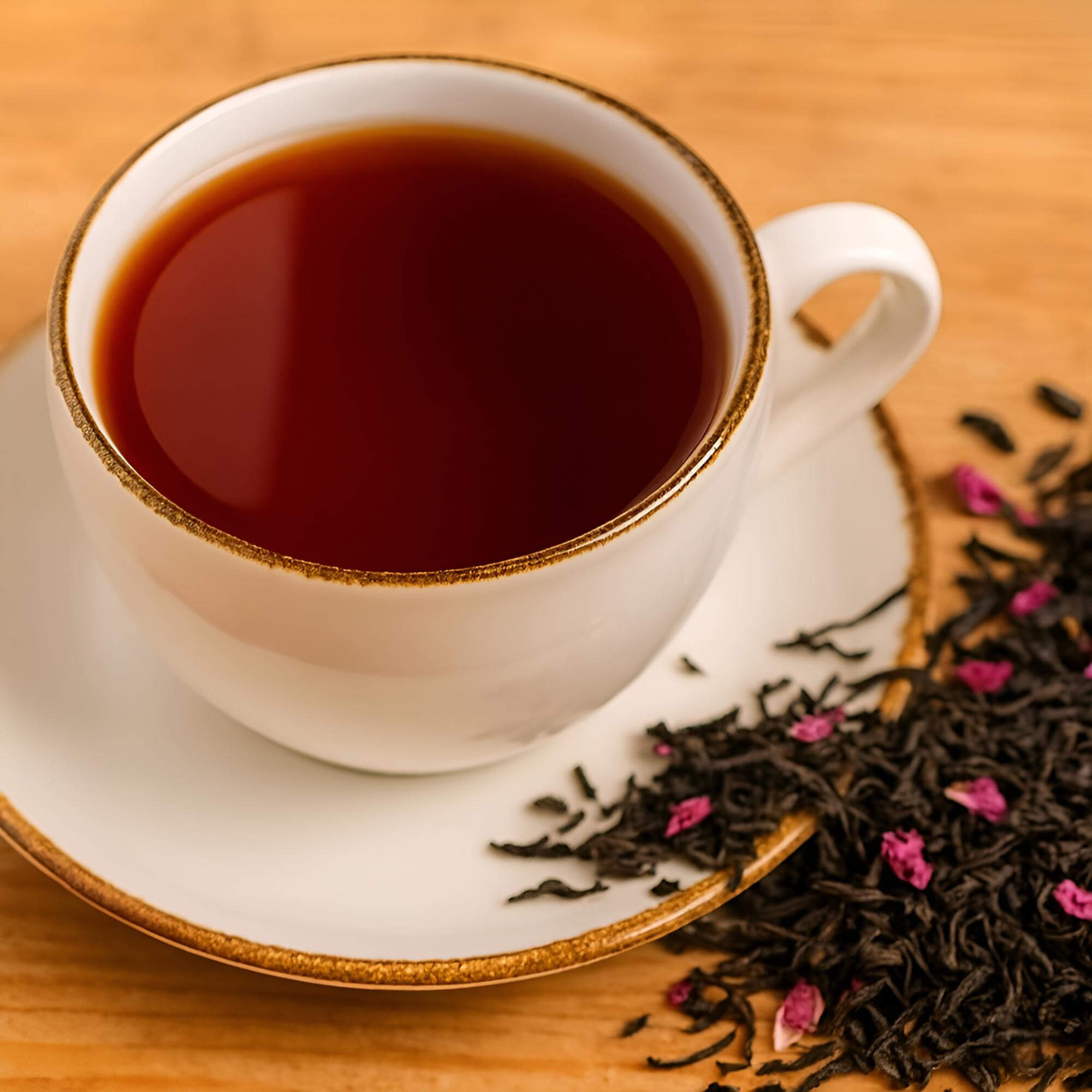 Battler Schwarzer Ceylon Tee „Rose & Black Currant“ – Frischer loser Schwarztee aus Sri Lanka in Metalldose 100g 