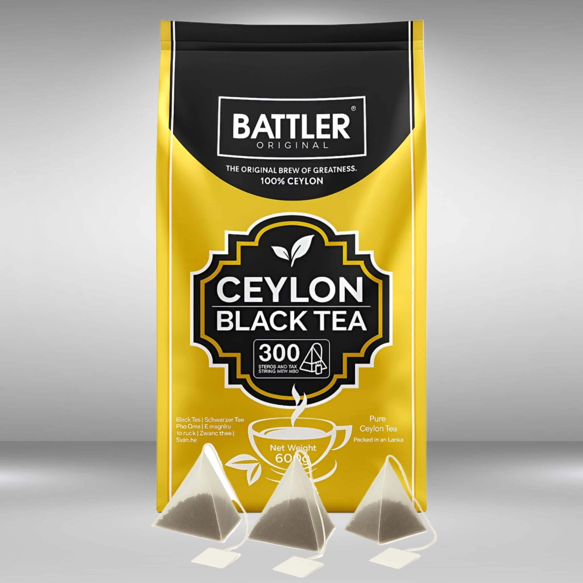 Battler Ceylon Schwarzer Tee 300 Pyramidenbeutel mit Band