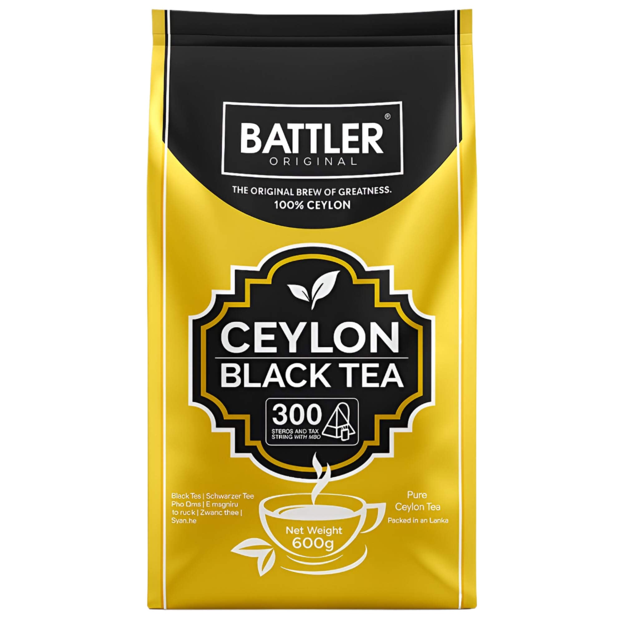 Buy Battler Ceylon Black Tea 300 Pyramid Bags with String online at a ...