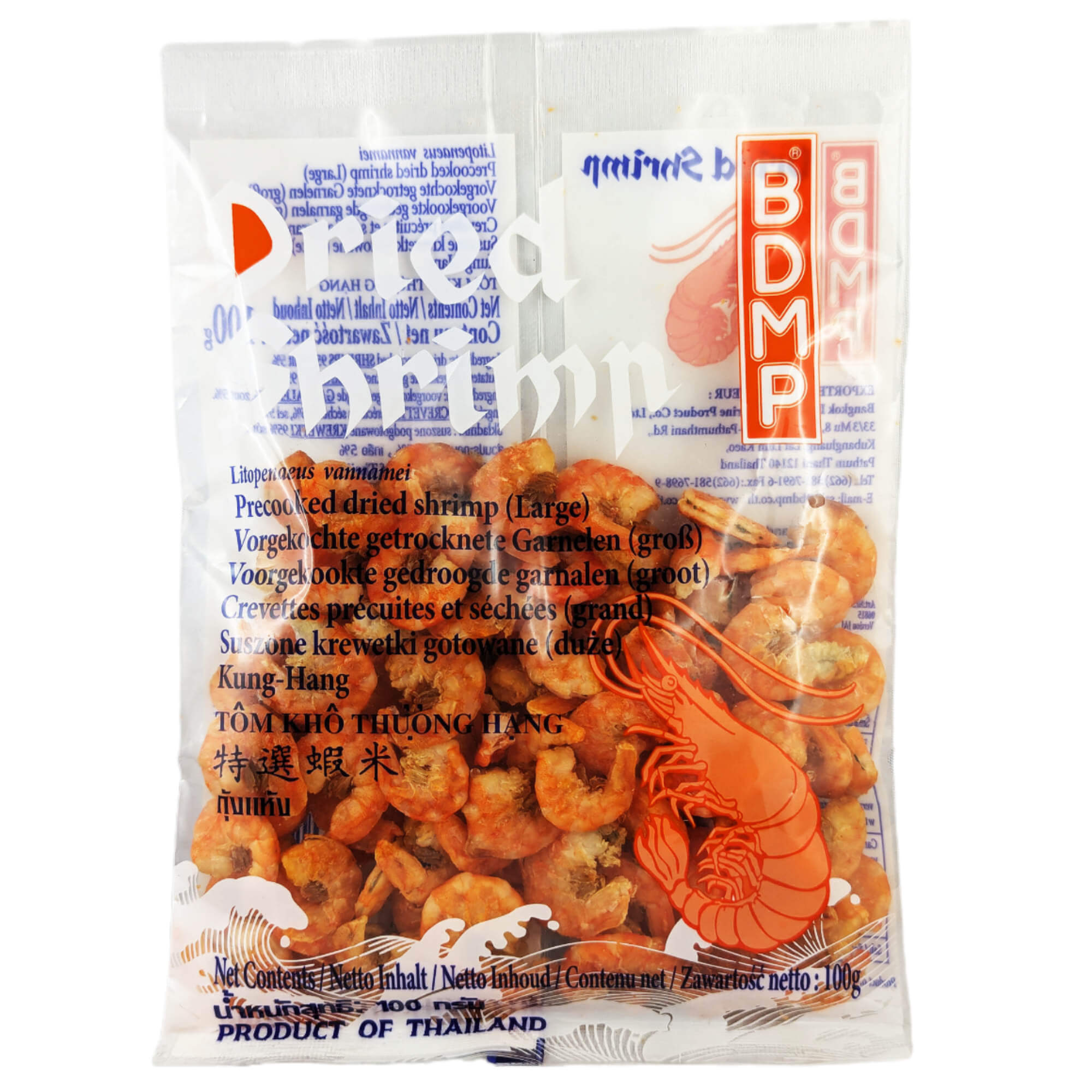 BDMP Vorgekochte & Getrocknete große Garnelen 100g