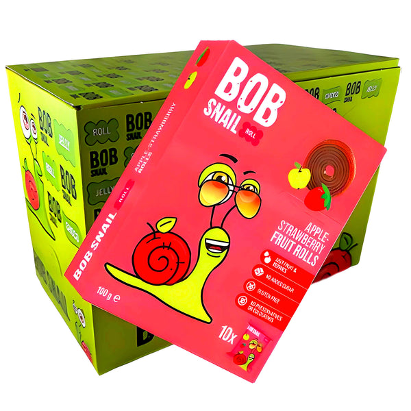 Bob Snail Apfel & Erdbeere Fruchtrollen 1 Karton 50 Rollen