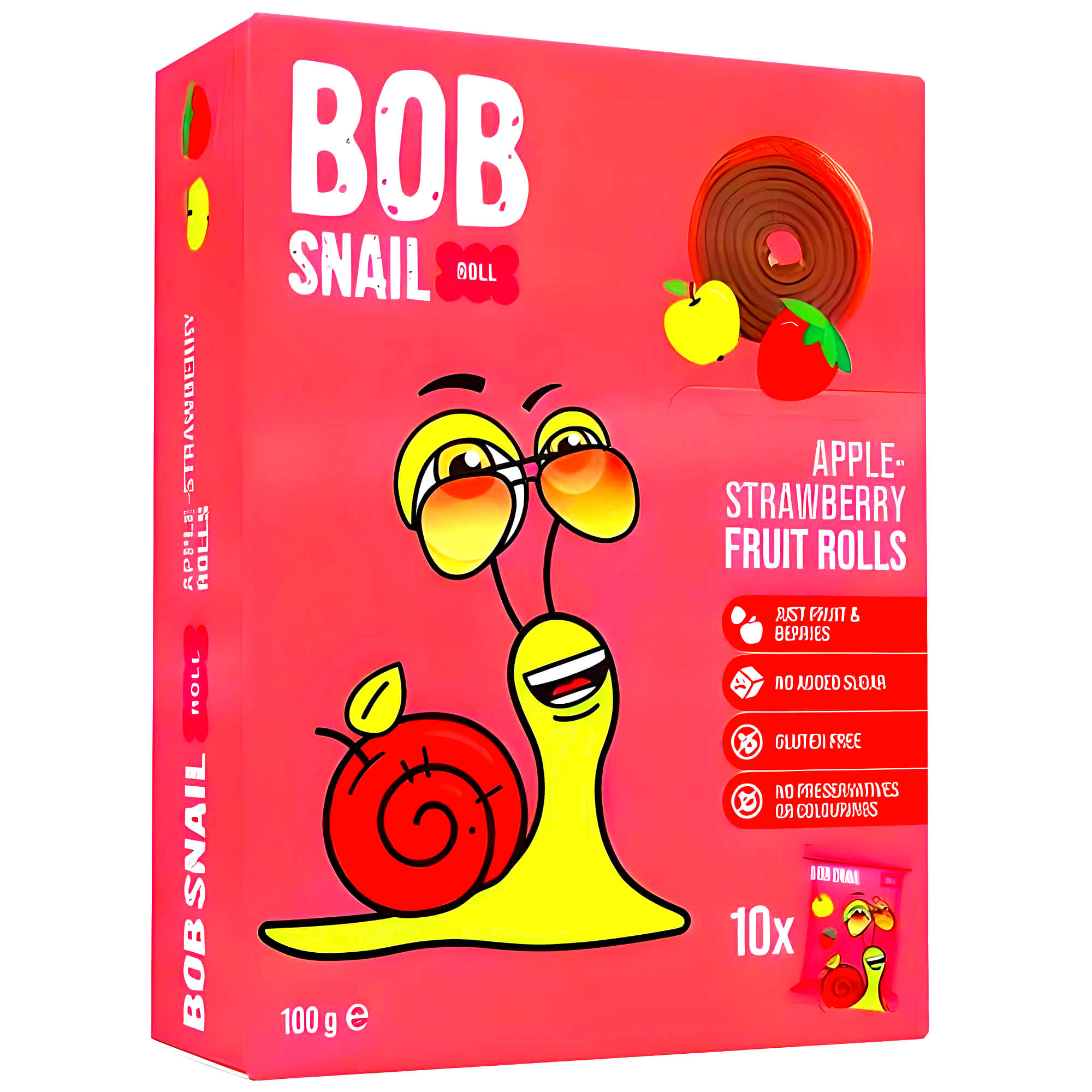 Bob Snail Apfel & Erdbeere Fruchtrollen 10er Pack (10 x 10g)