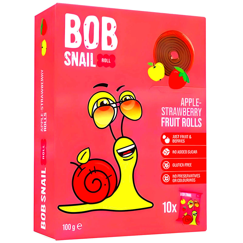 Bob Snail Apfel & Erdbeere Fruchtrollen 10er Pack (10 x 10g)