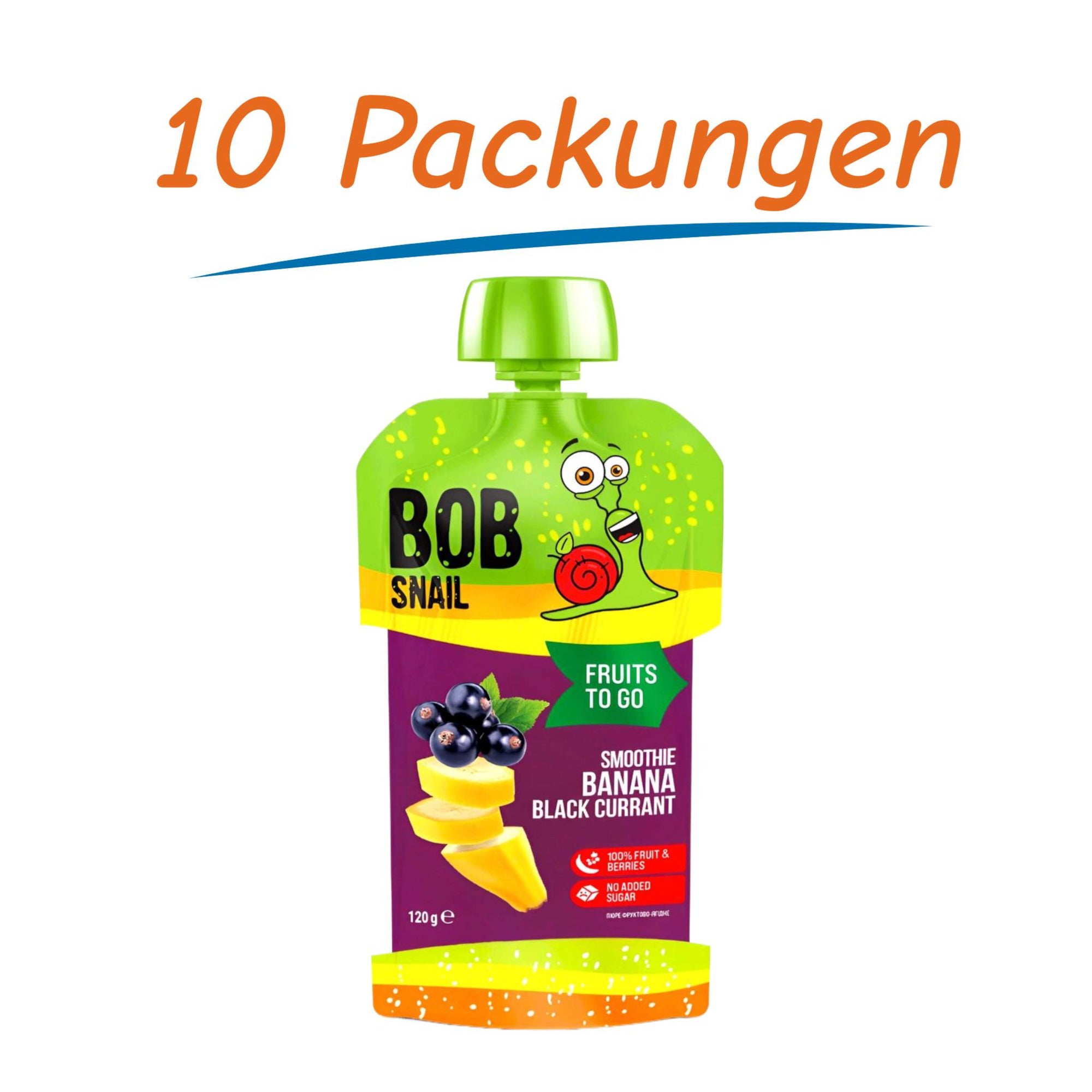 Bob Snail Fruchtpüree Banane & Schwarze Johannisbeere 10er Pack (10 x 120g)