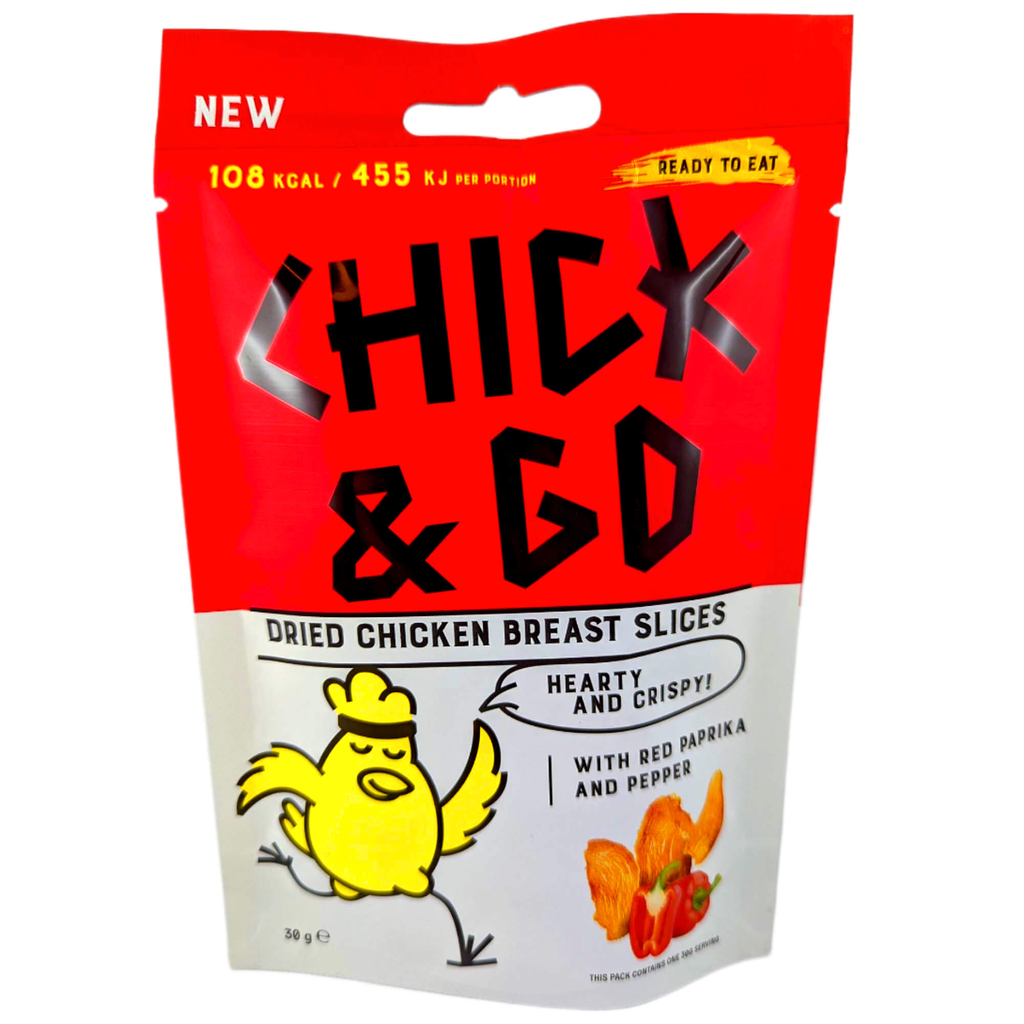 Chick & Go Getrocknete Hähnchenbrustscheiben mit Paprika und Pfeffer 30g