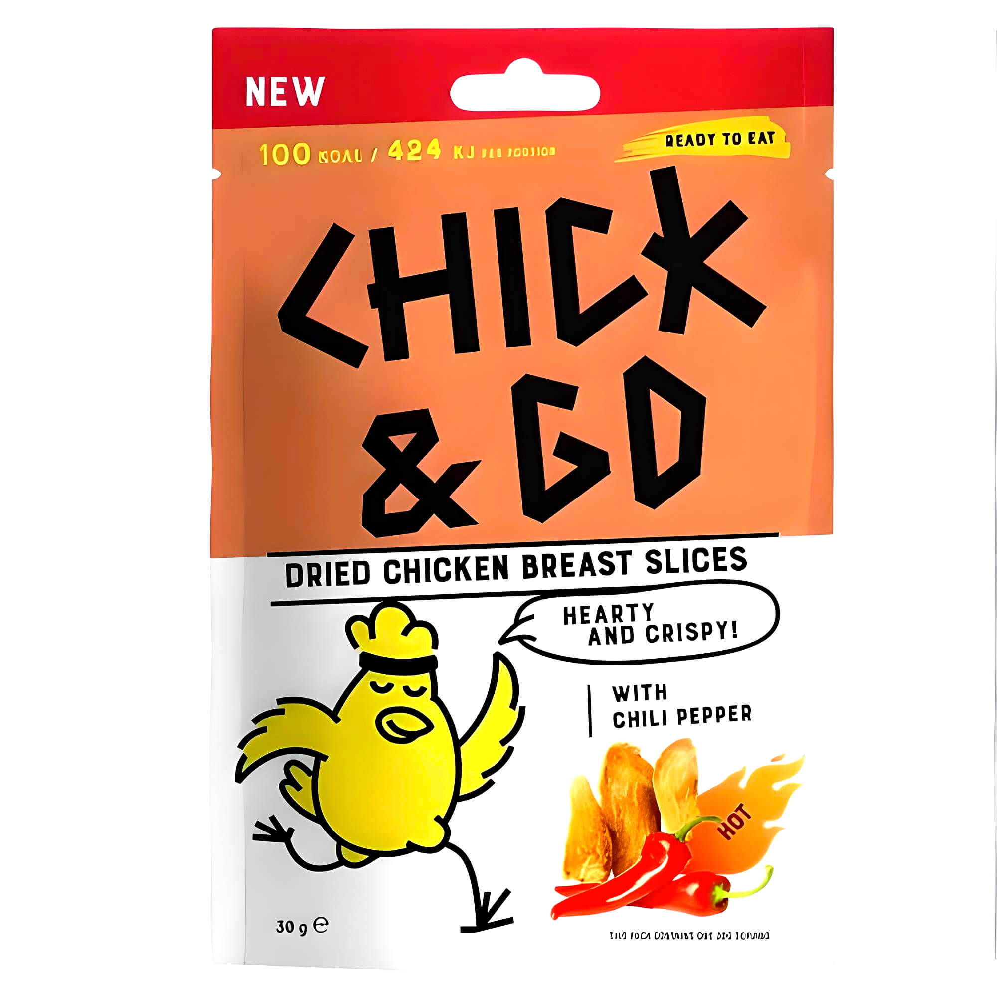 Chick & Go Getrocknete Hähnchenbrustscheiben mit Chili 30g