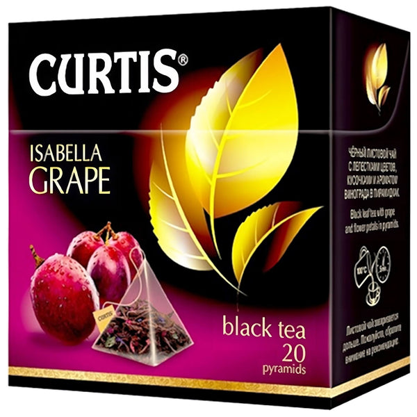 Curtis schwarzer Tee Isabella Grape 20 Pyramidenbeutel