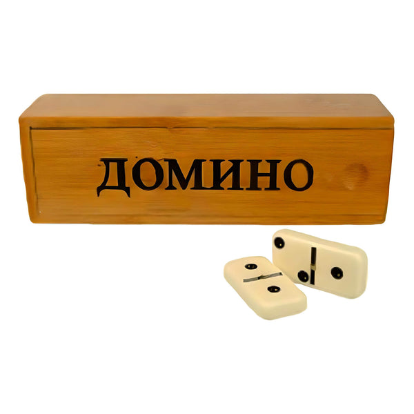 Domino Spiel in Holzbox