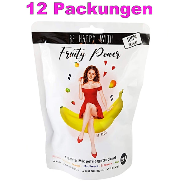 Fruity Power gefriergetrocknete Früchte Mix 12er Pack (12 x 25g)