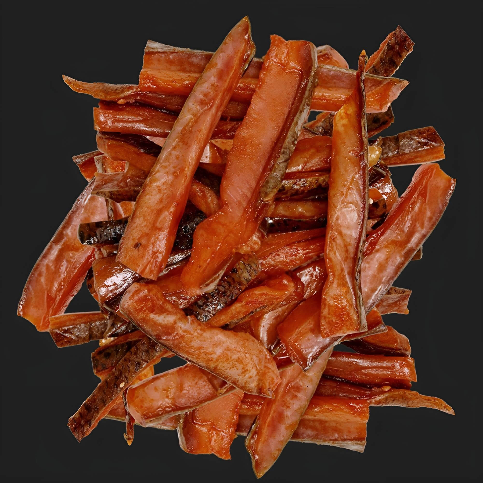 Getrocknete Keta Lachsstreifen in Teriyaki Sauce 500g