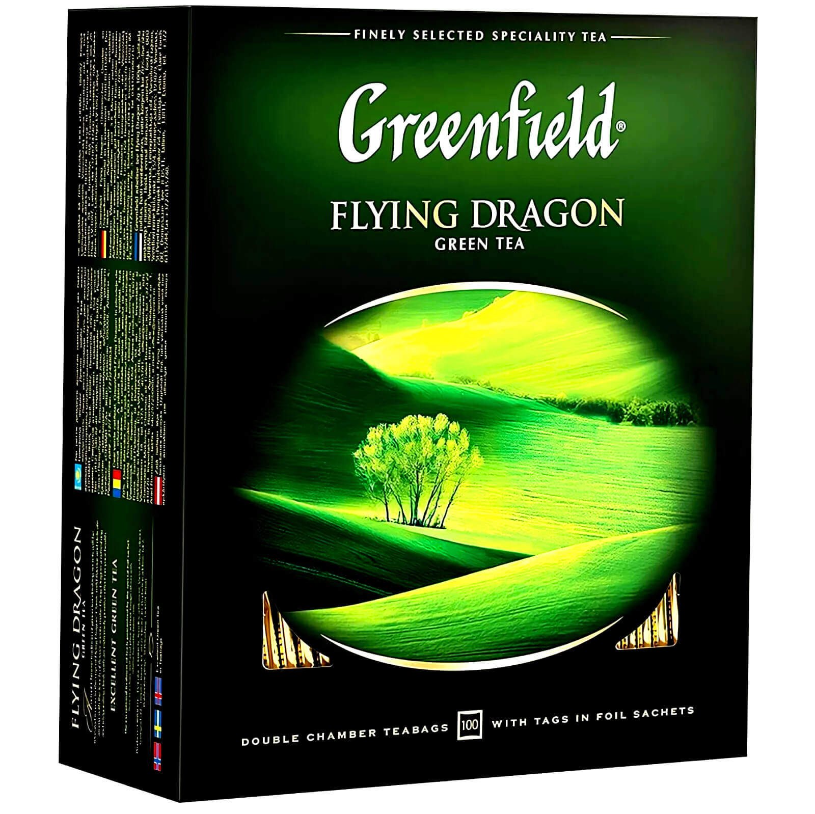 Greenfield chinesischer Grüntee Flying Dragon 100 Teebeutel 