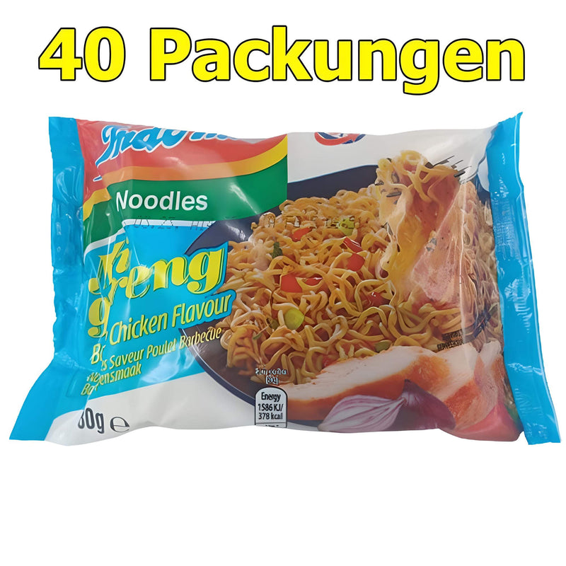 Indomie Noodles Mi Goreng BBQ Chicken Instant Nudeln 40er Pack (40 x 80g)