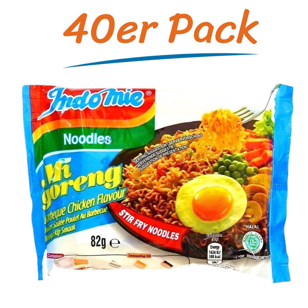 Indomie Noodles Mi Goreng BBQ Chicken Instant Nudeln 40er Pack (40 x 80g)