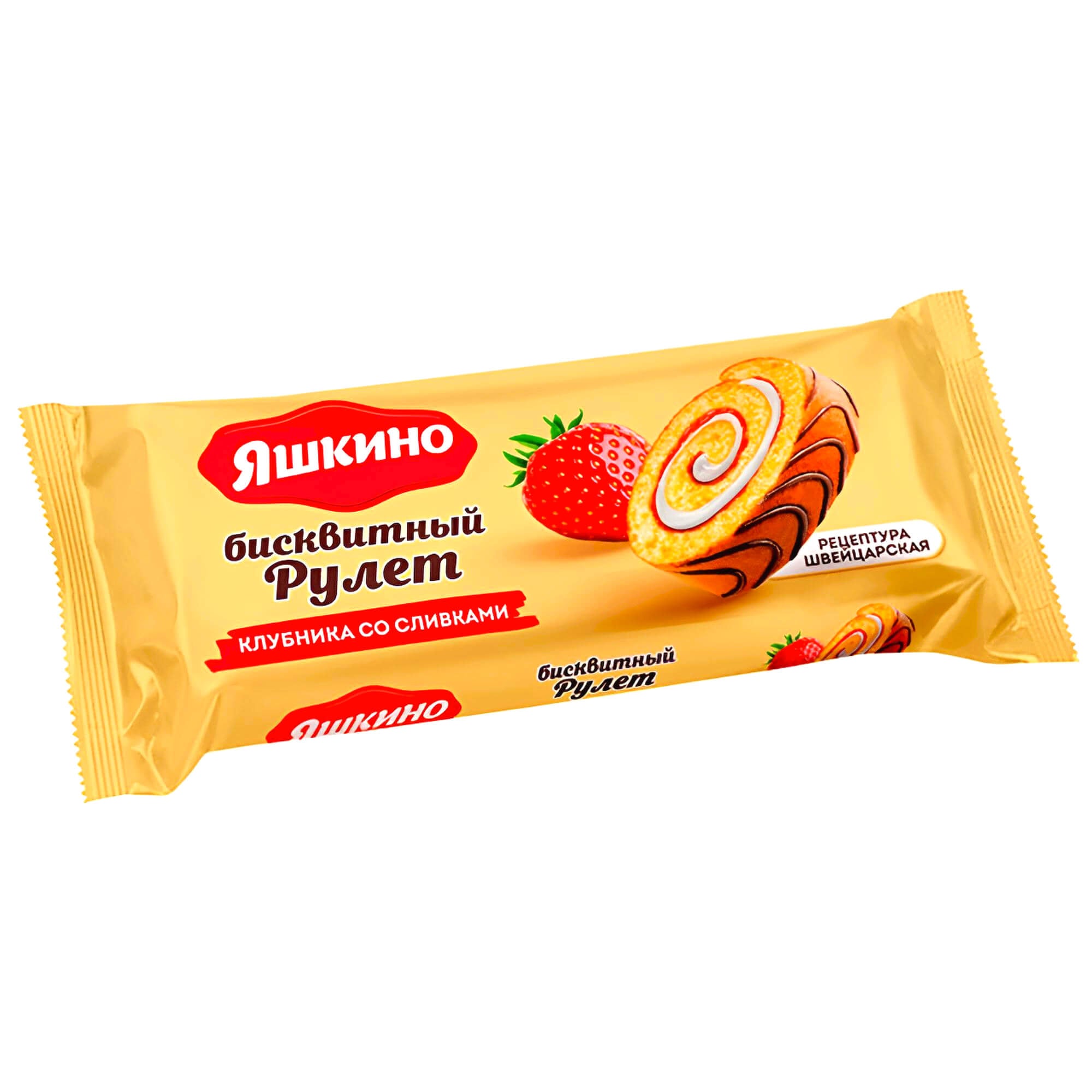 Jashkino Biskuitrolle mit Erdbeere & Sahne Geschmack 200g