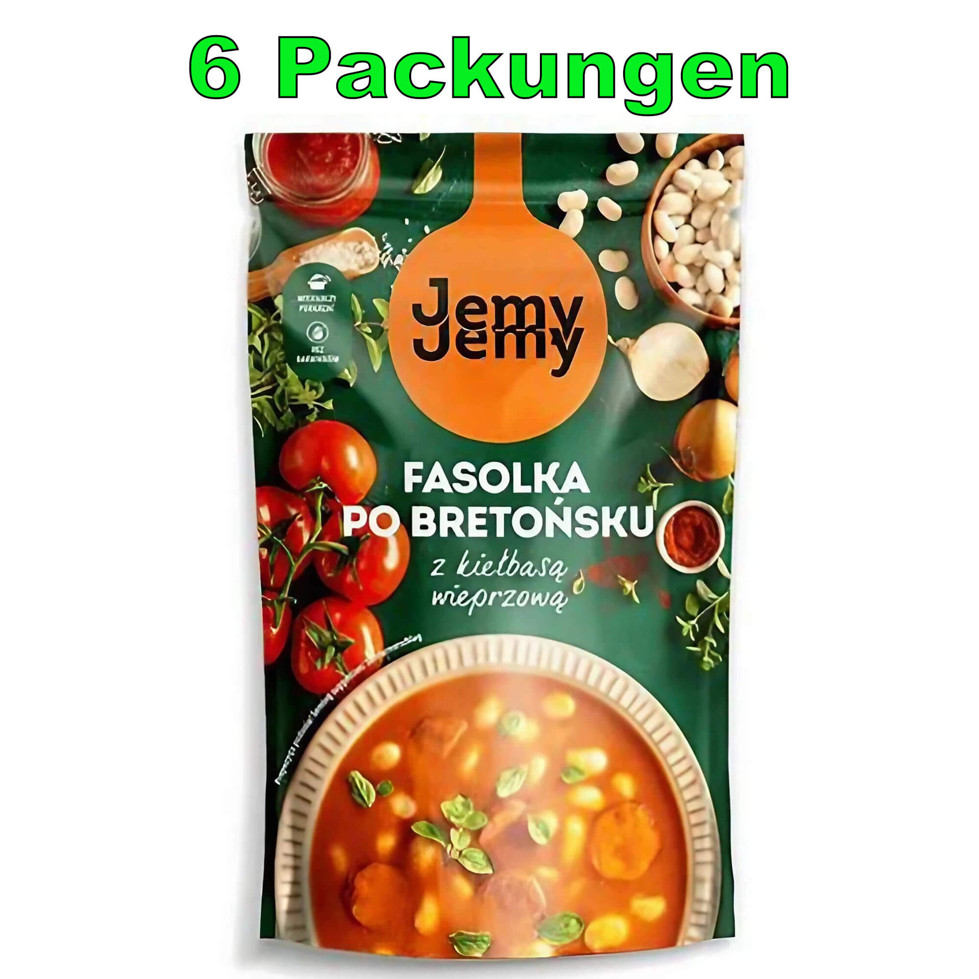 Jemy Jemy Bohneneintopf mit geräucherten Brühwürstchen 6er Pack (6 x 400g)
