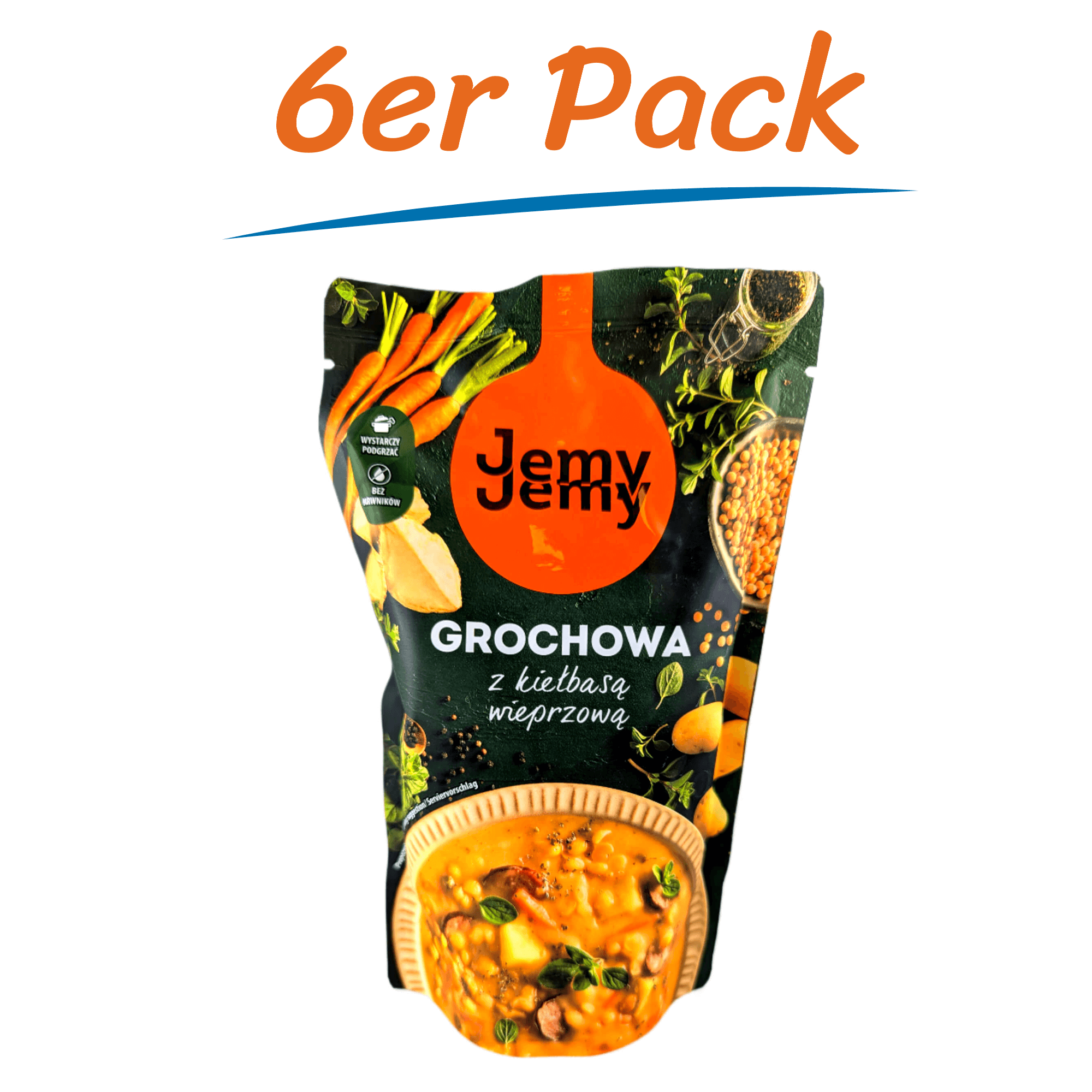 Jemy Jemy Grochowa Erbsensuppe mit Schweinefleischwurst (6 x 450g)