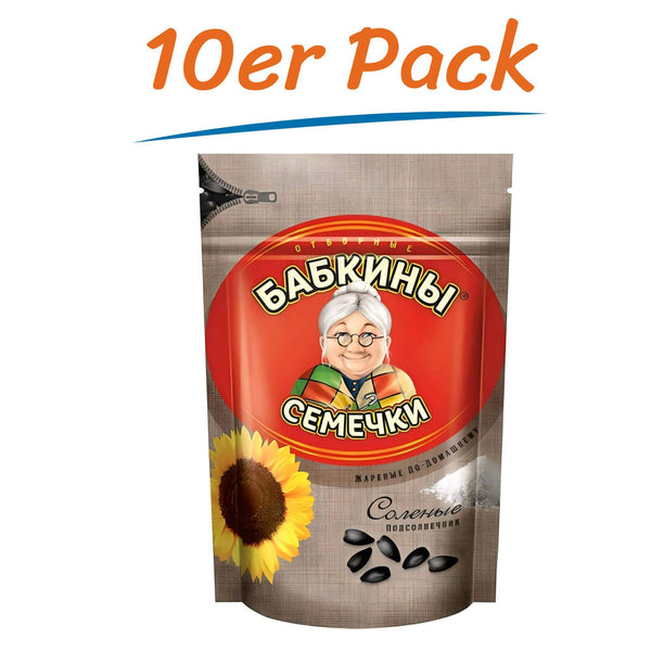 Babkiny Sonnenblumenkerne geröstet & gesalzen 10 Packungen (10 x 250g)