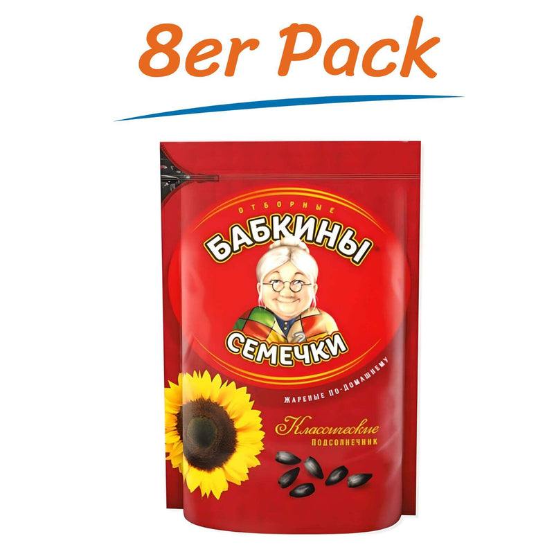 Babkiny Sonnenblumenkerne geröstet & ungesalzen 8 Packungen (8 x 500g)