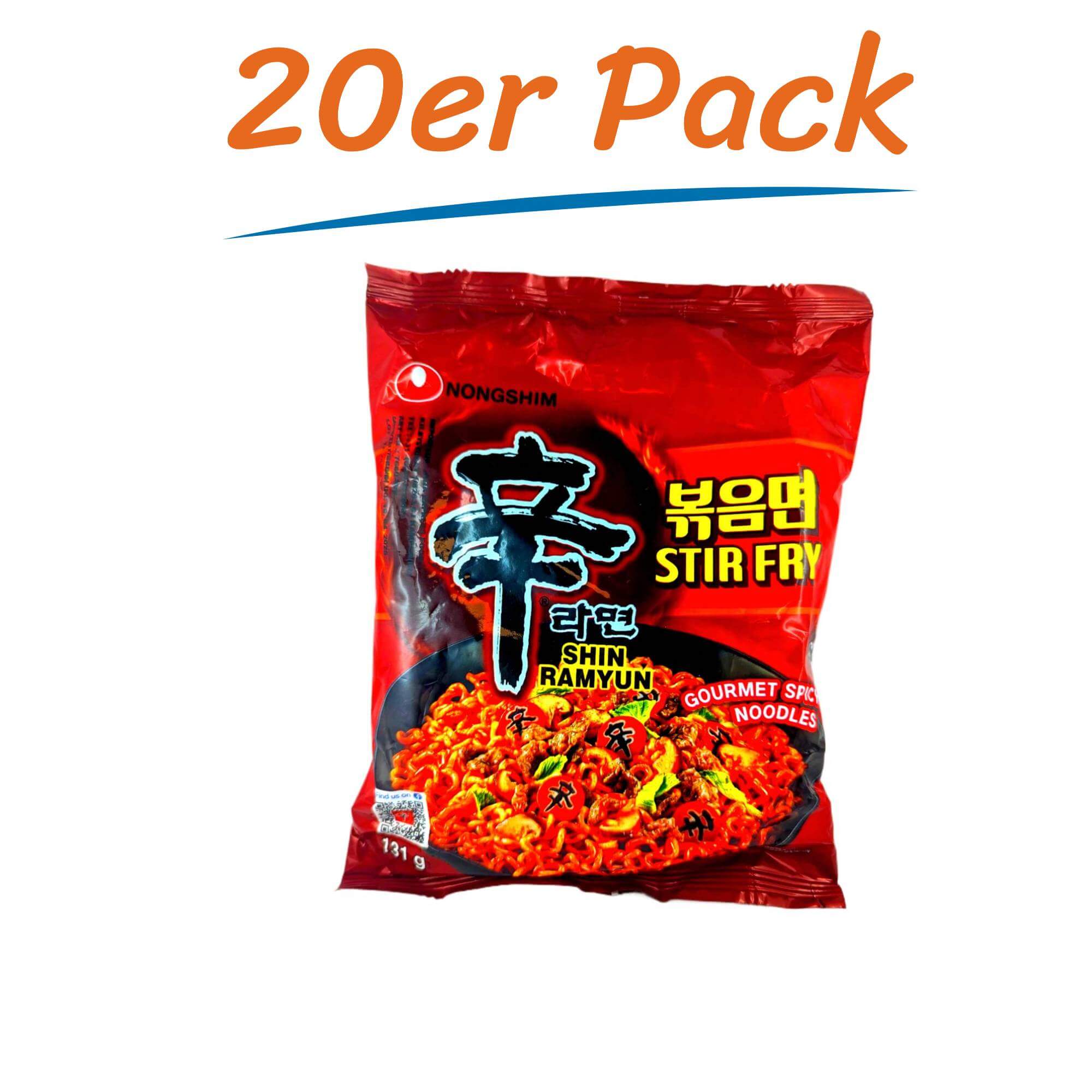 Nongshim Shin Ramyun Stir Fry Instant Nudeln Gourmet würzig 20er Pack (20 x 131g)