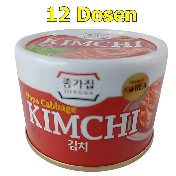 Jonnga Koreanisches Kimchi Kohl Napa Cabbage in Easy Open Dose 12er Pack (12 x 160g)