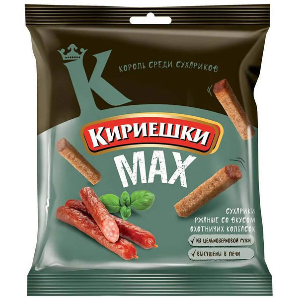 Чипсы хлебные Кириешки Макс со вкусом копченой колбасы 40г
