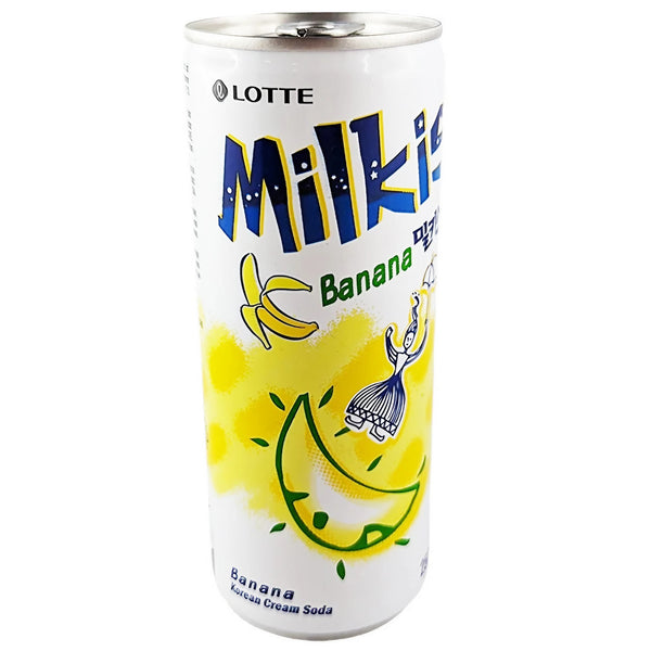Газированный напиток Lotte Milkis банан 250 мл, включая одноразовый залог 0,25 евро