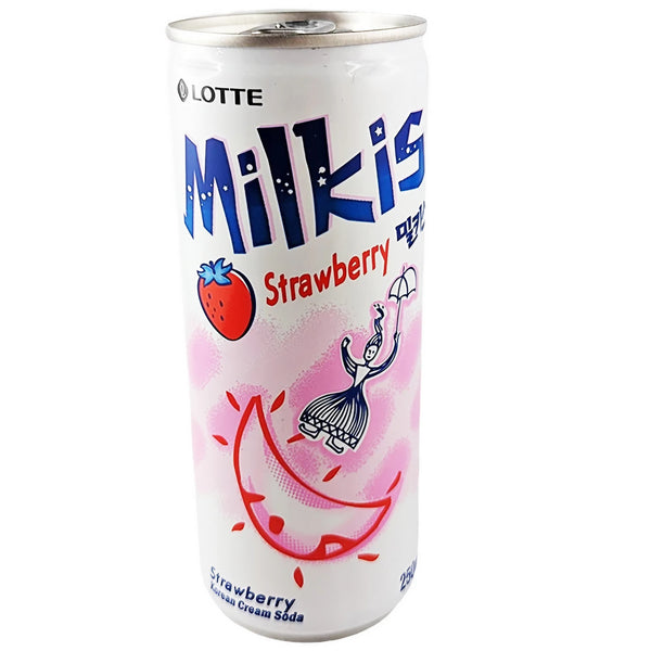 Газированный напиток Lotte Milkis клубника 250 мл, включая одноразовый залог 0,25 евро