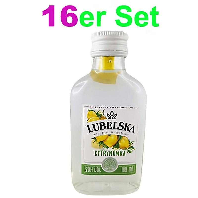 Lubelska Zitronenlikör Cytrynowka 28% vol. 16er Set (16 x 100ml)