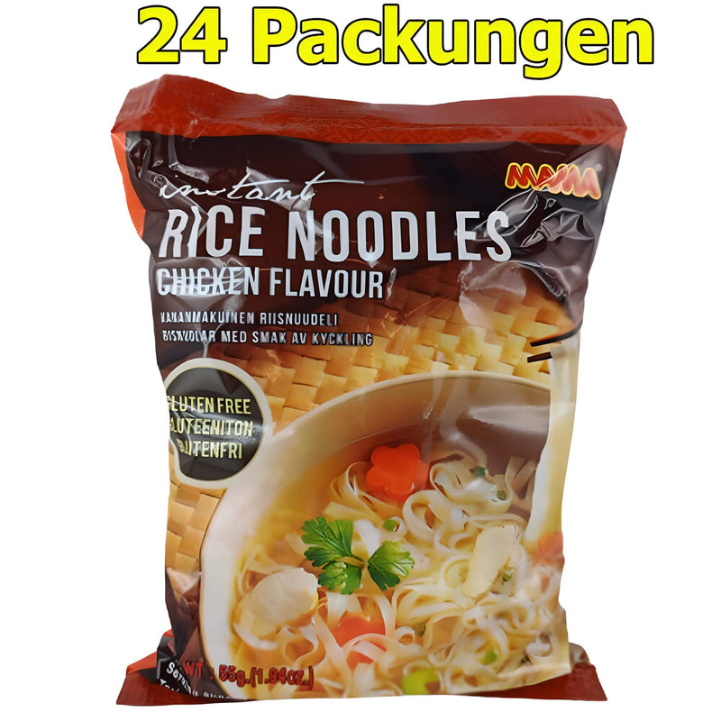 Mama Asiatische Instant Reisnudeln Chicken 24er Pack (24 x 55g)