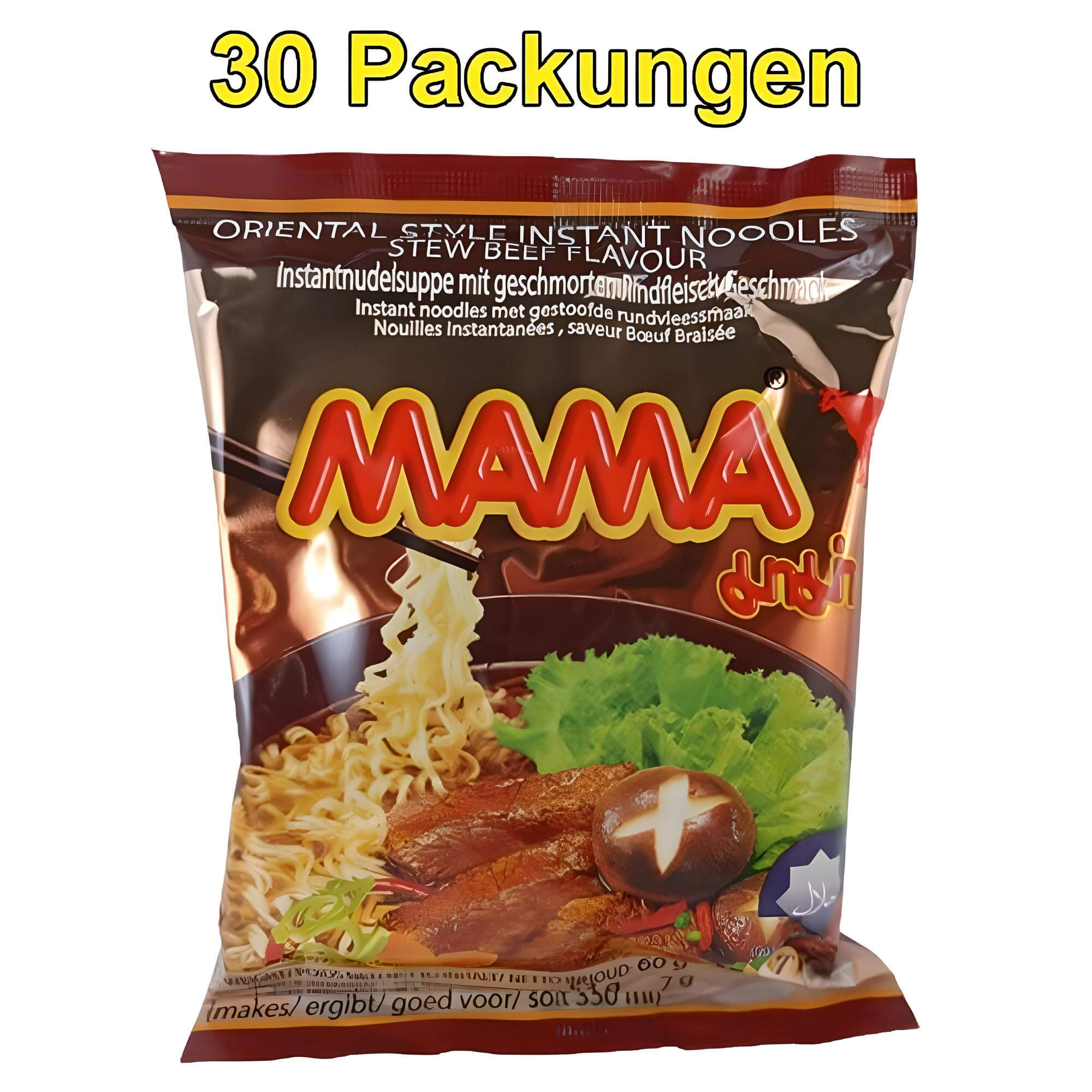 Mama Instant Noodles Stew Beef 30 Pack (30 x 60g) buy cheap online ...