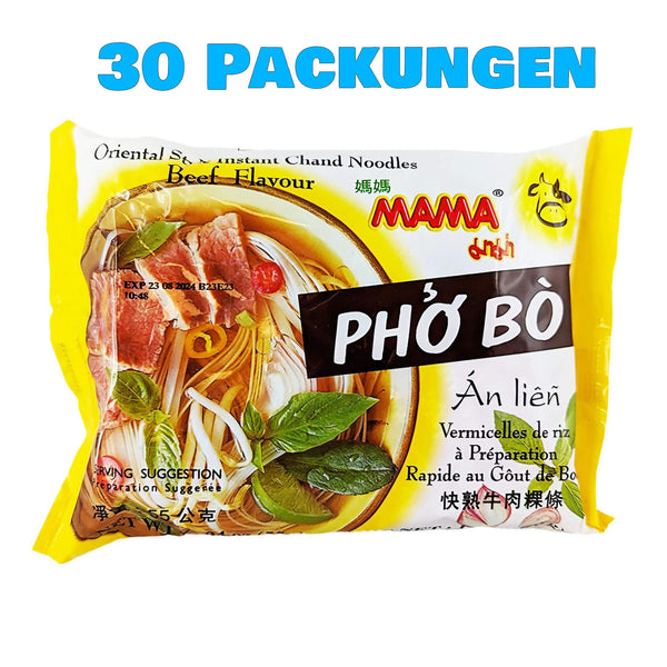 Mama Pho Bo Instant Reisnudeln Rind 30er Pack (30 x 55g)