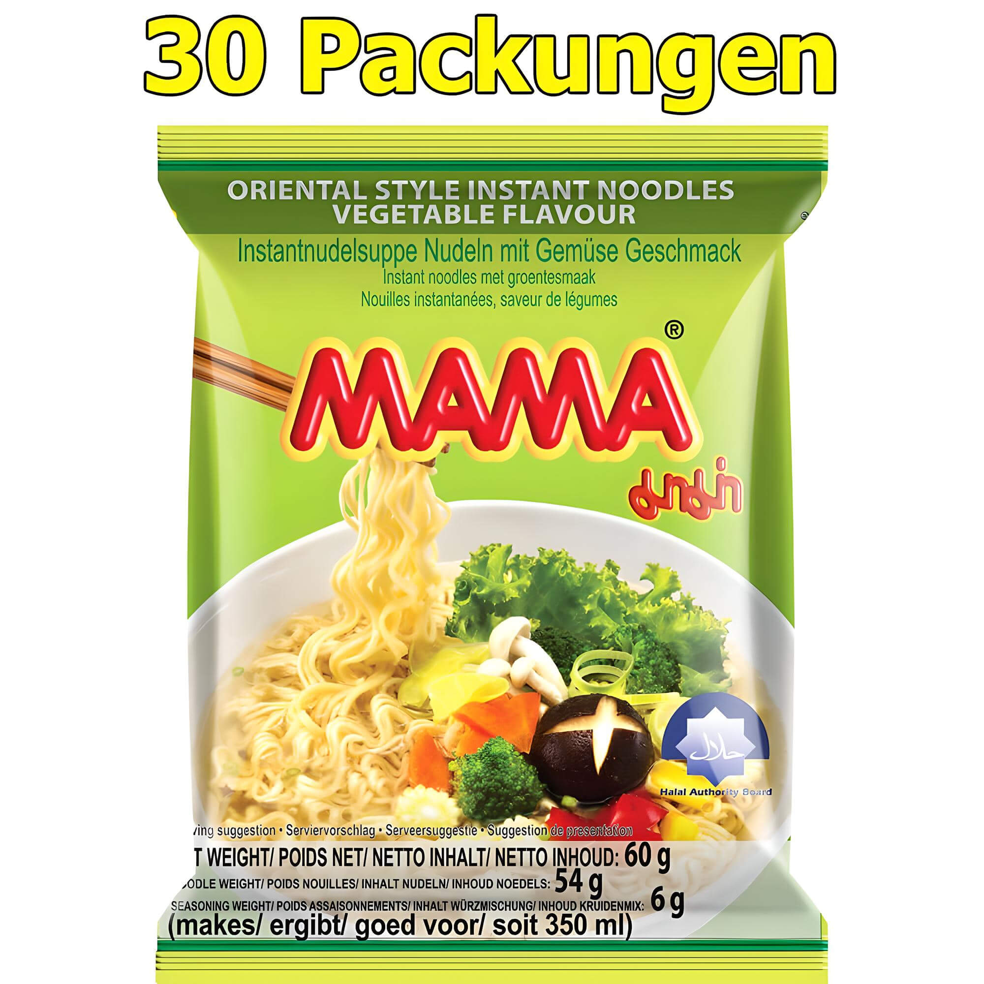 Mama Instant Nudeln Vegetable 30er Pack (30 x 60g)