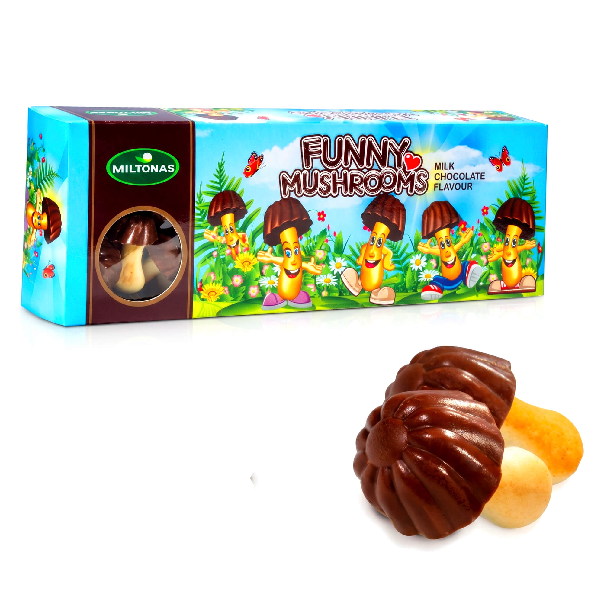 Funny Mushrooms Pilzkekse mit kakaohaltiger Glasur 170g