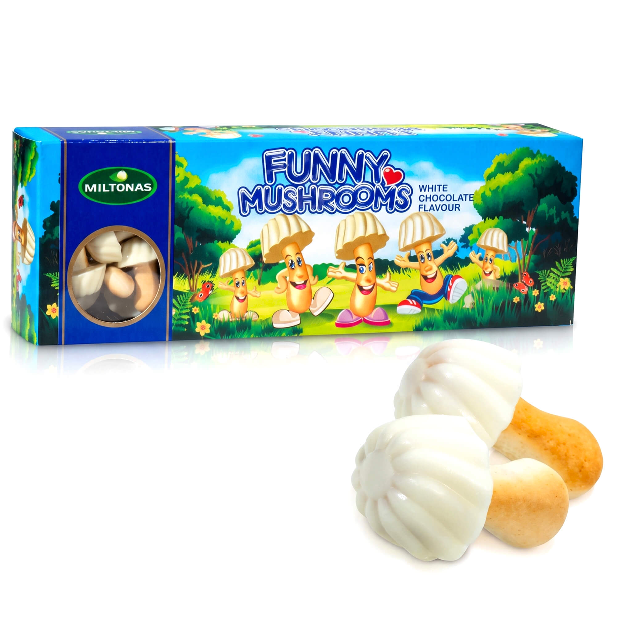 Funny Mushrooms Pilzkekse mit weißer Schokolade 170g