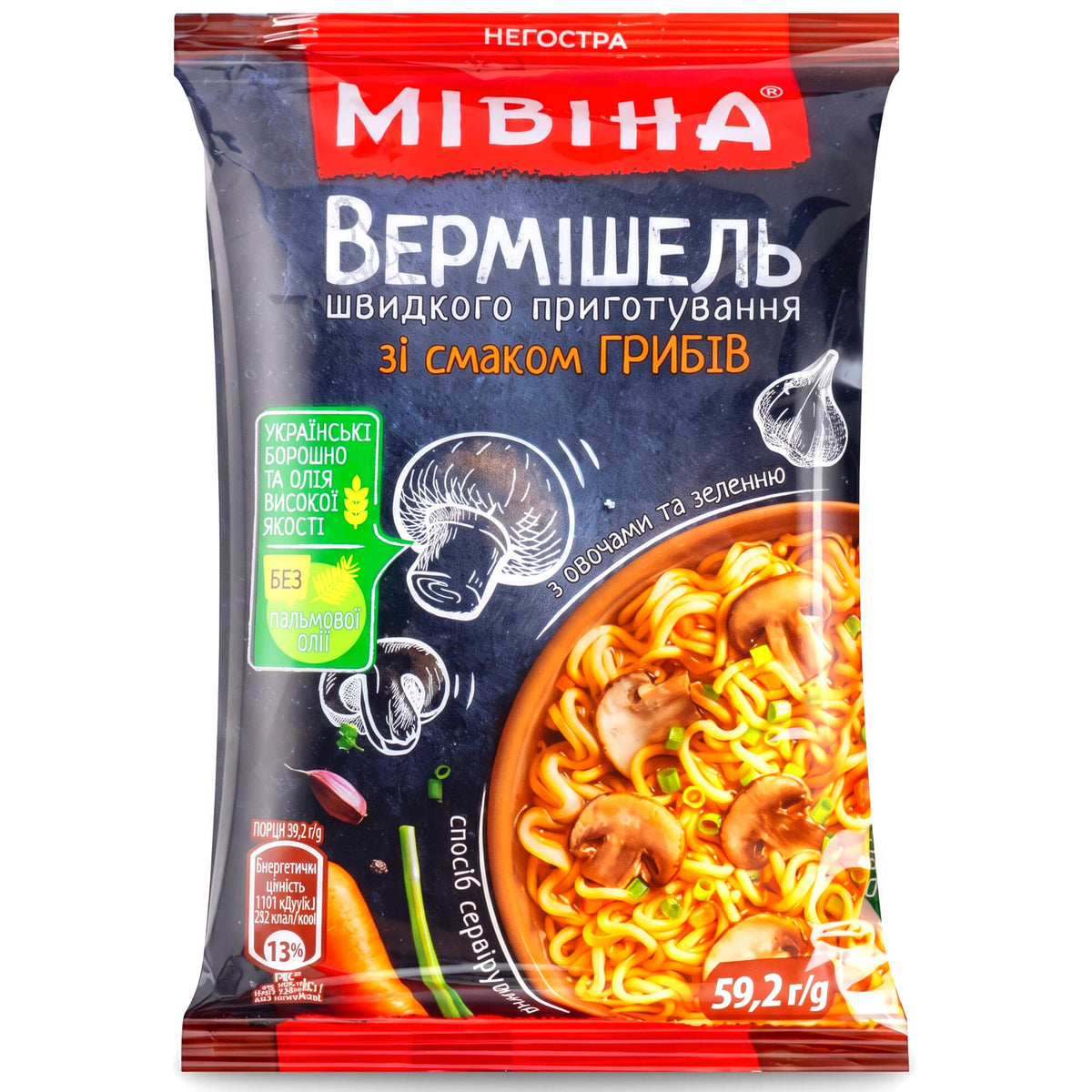 Miwina Instant Noodles mit Pilzgeschmack 59,2g