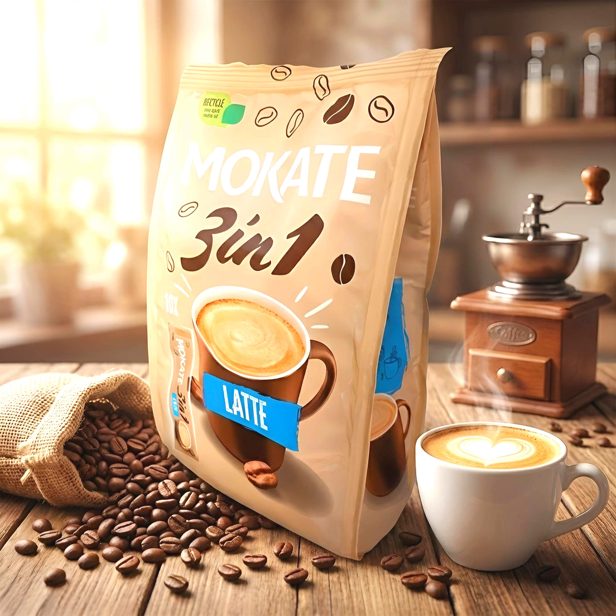 Mokate Kaffee Sticks 3 in 1 Latte (10 x 15g)